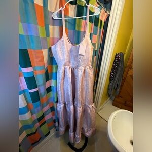 V. Chapman "The Avery Dress" in Light Pink Windsor Brocade - Size 20